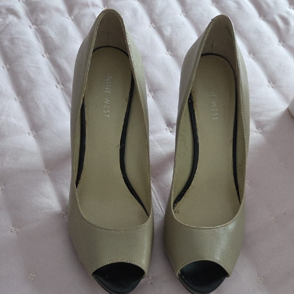 Nine West Women's Peep Toe Heels - Cream